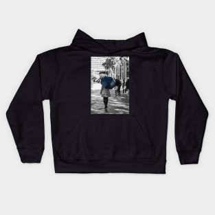 The Lady with the Blue Umbrella 2 Kids Hoodie